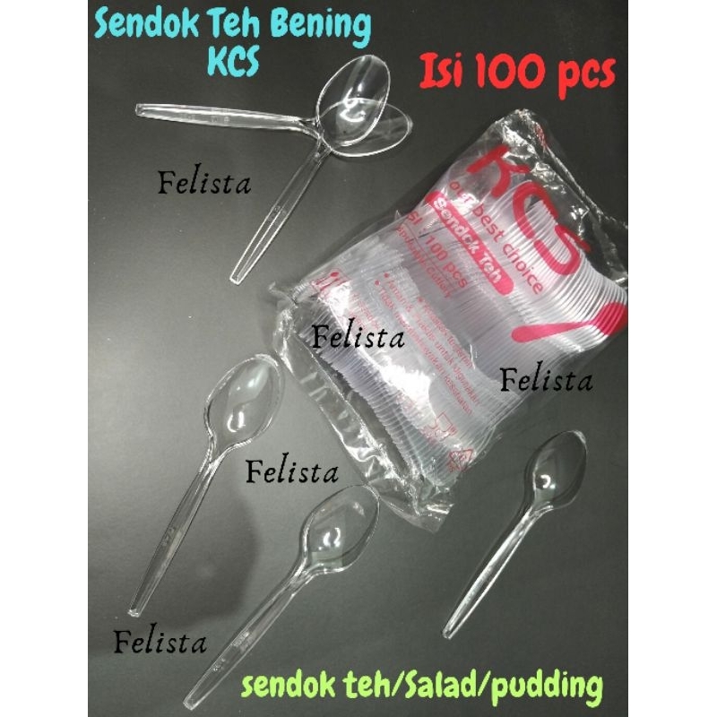 Sendok Teh Bening KCS / Sendok pudding /sendok Teh [Isi 100]