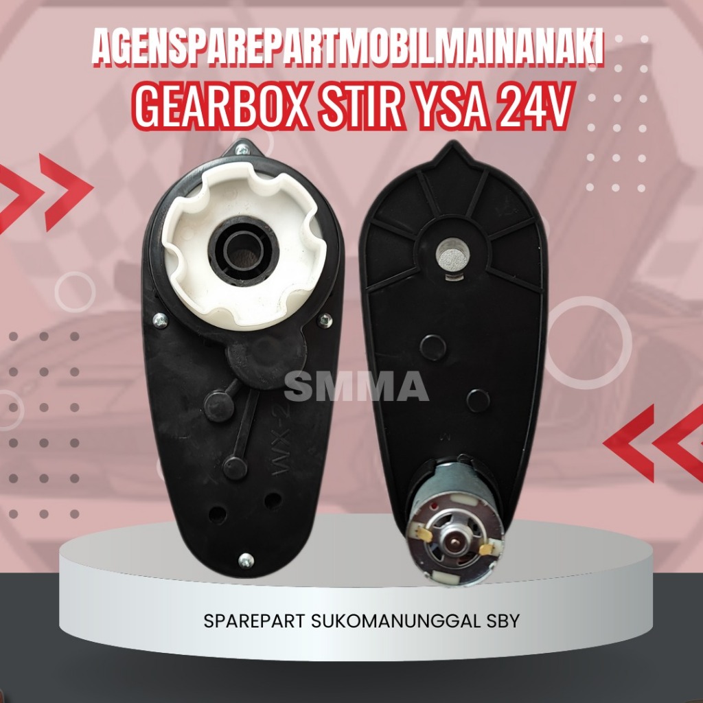 SMMA || GEARBOX STIR YSA GEAR BOX PENGERAK STIR YSA 540 24V MOBIL MAINAN AKI ANAK