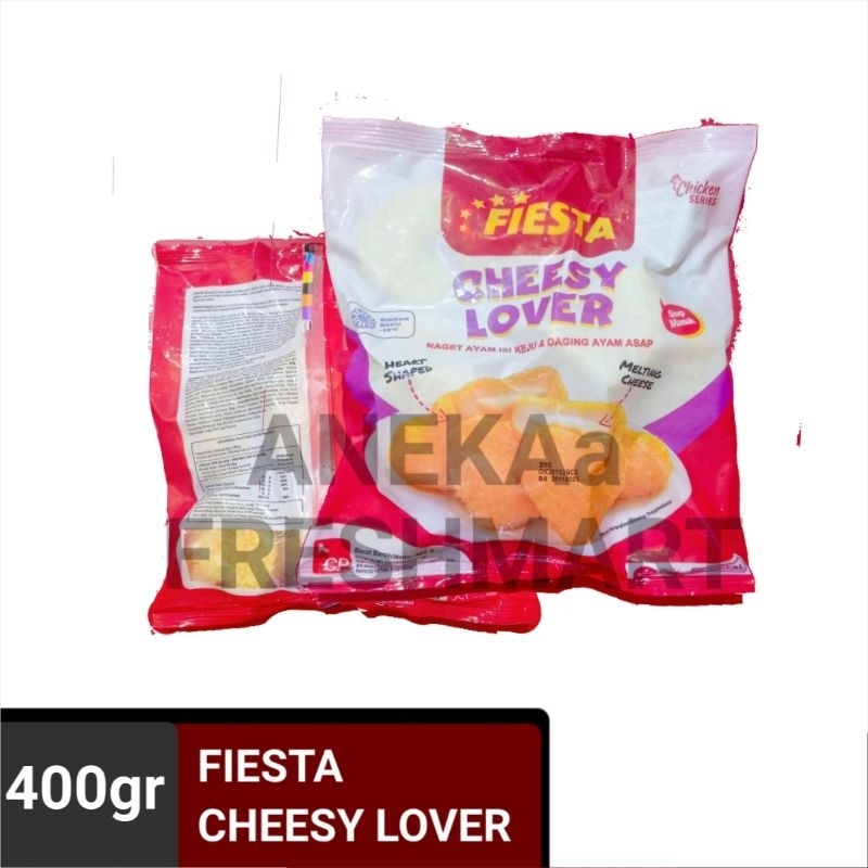 

FIESTA CHEESY LOVER 400GR NUGGET AYAM ISI KEJU DAN DAGING ASAP KEJU LELEH NAGET AYAM