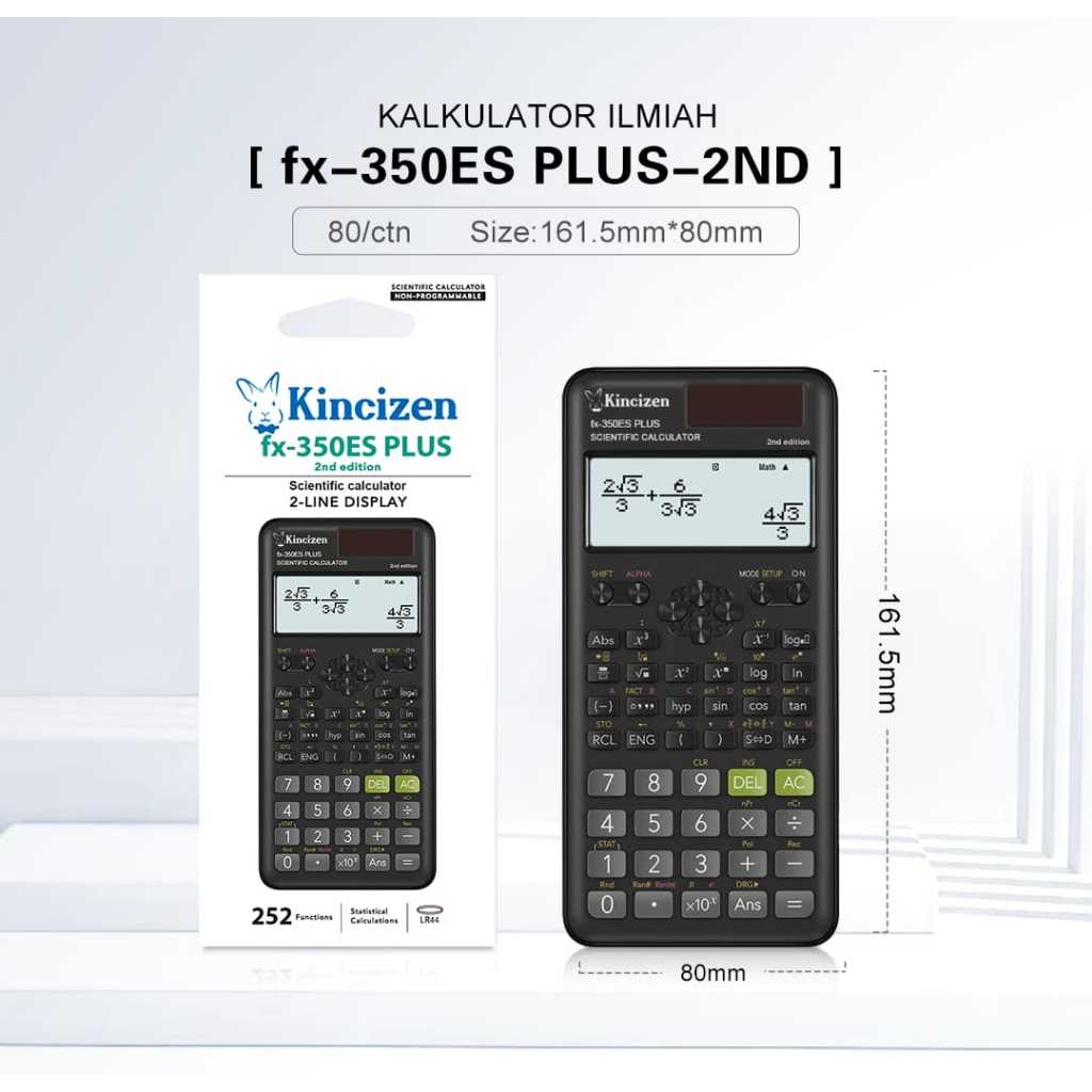 

Kincizen Kalkulator Scientific FX-350ES PLUS Komplit 252 functions Calculator - AAA Battery
