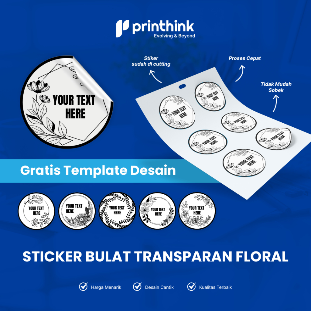 

Stiker Cromo Transfaran Floral // Free Template Design
