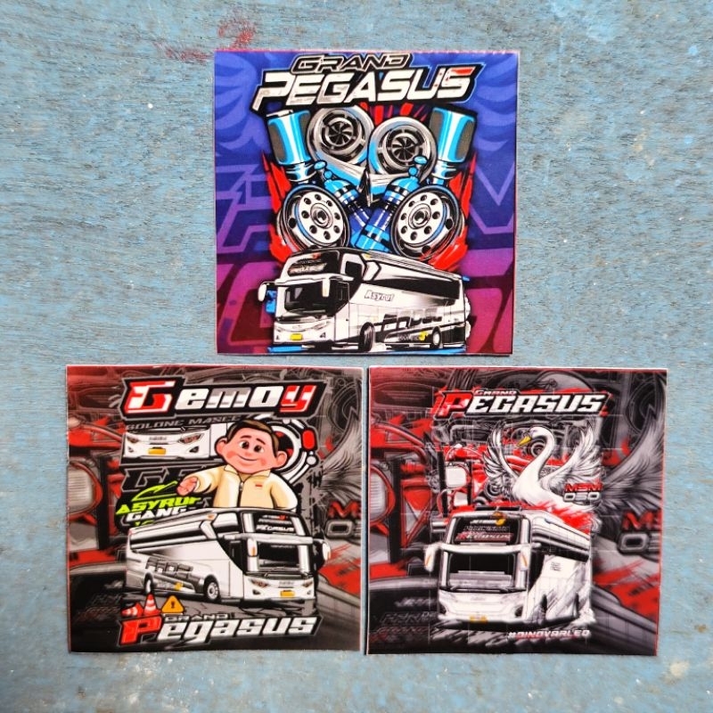 Stiker bus msm Asyrof PEGASUS isi 3 stiker