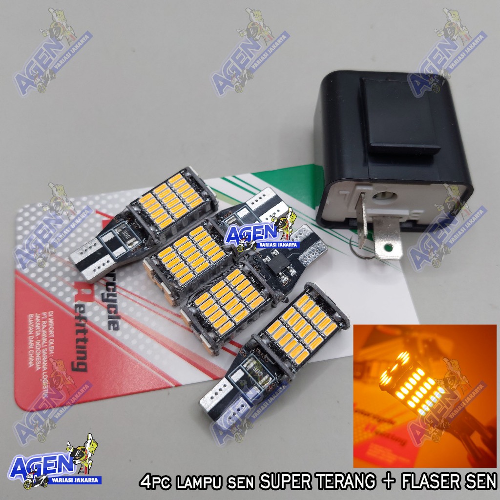 4pcs LAMPU SEN/SEIN MOTOR + FLASER SEN KEDIP