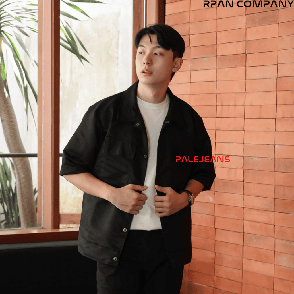Suede Jacket Oversize Pria / Jaket Kemeja Suede Premium Lengan Pendek.