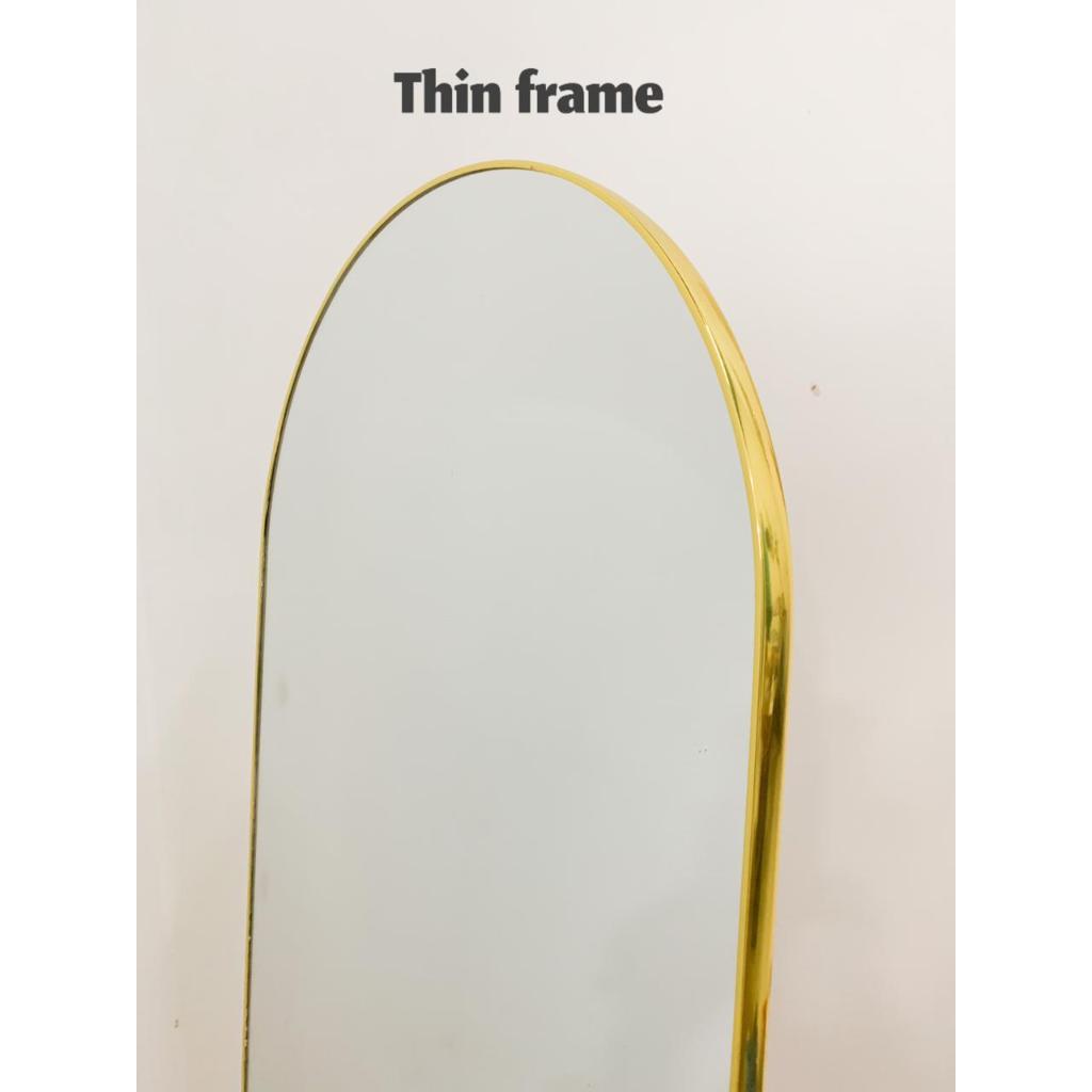 FREE PACKING KAYU Standing Mirror Full Body Oval Mirror frame kayu cermin standing oval