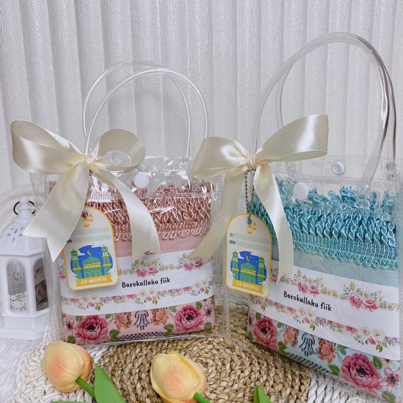 Gift Bag Sajadah Mini Suede Tas Mika Hampers Lebaran Souvenir Haji Umroh