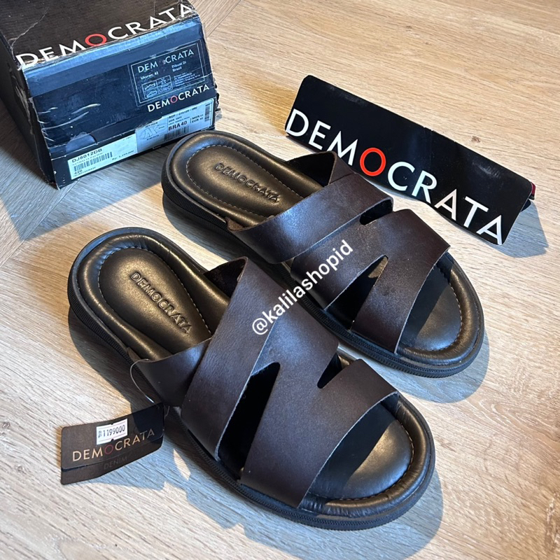 Sandal Pria Democrata Sandalia Pacific Original Kulit Asli (Ready Stock)