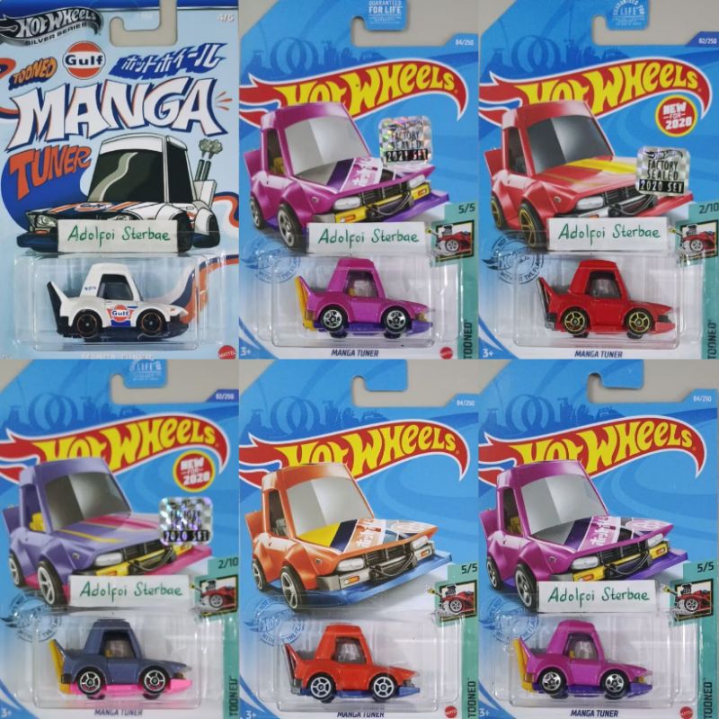 hotwheels hot wheels manga tuner factory sealed tooned custom ban karet tooned gulf silver series 4/