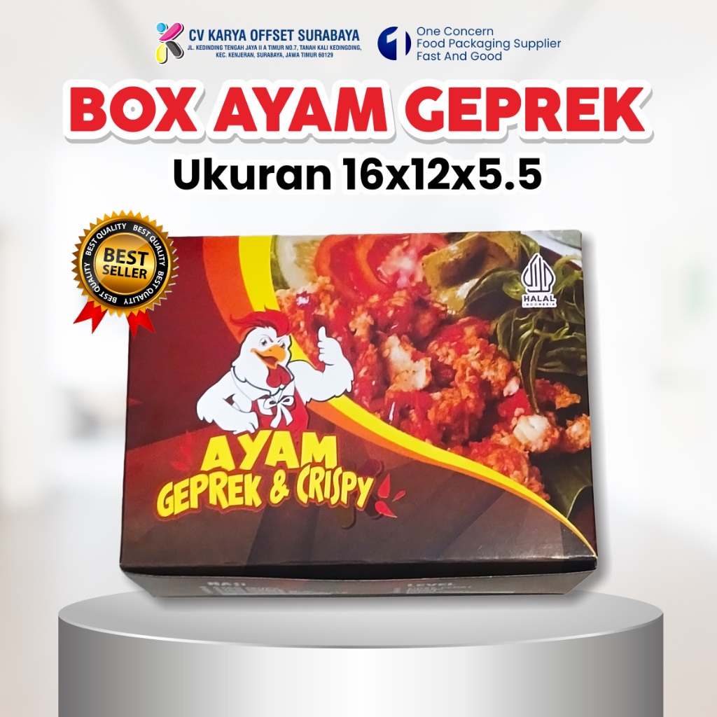 Box Ayam Geprek isi 50 pcs | Dus Ayam Geprek /Kotak Ayam Geprek Universal Murah