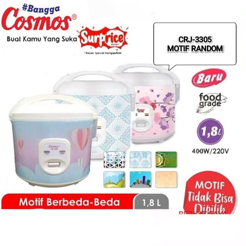 MAGIC COM COSMOS CRJ3305 1.8 LITER / RICE COOKER COSMOS 1.8 LITER CRJ-3305 CRJ-3301 / MAGICOM COSMOS