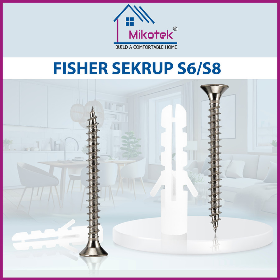 Fiser Sekrup Mikotek / Fiser S6 Sekrup Fiser S8 Sekrup Isi 50 Set