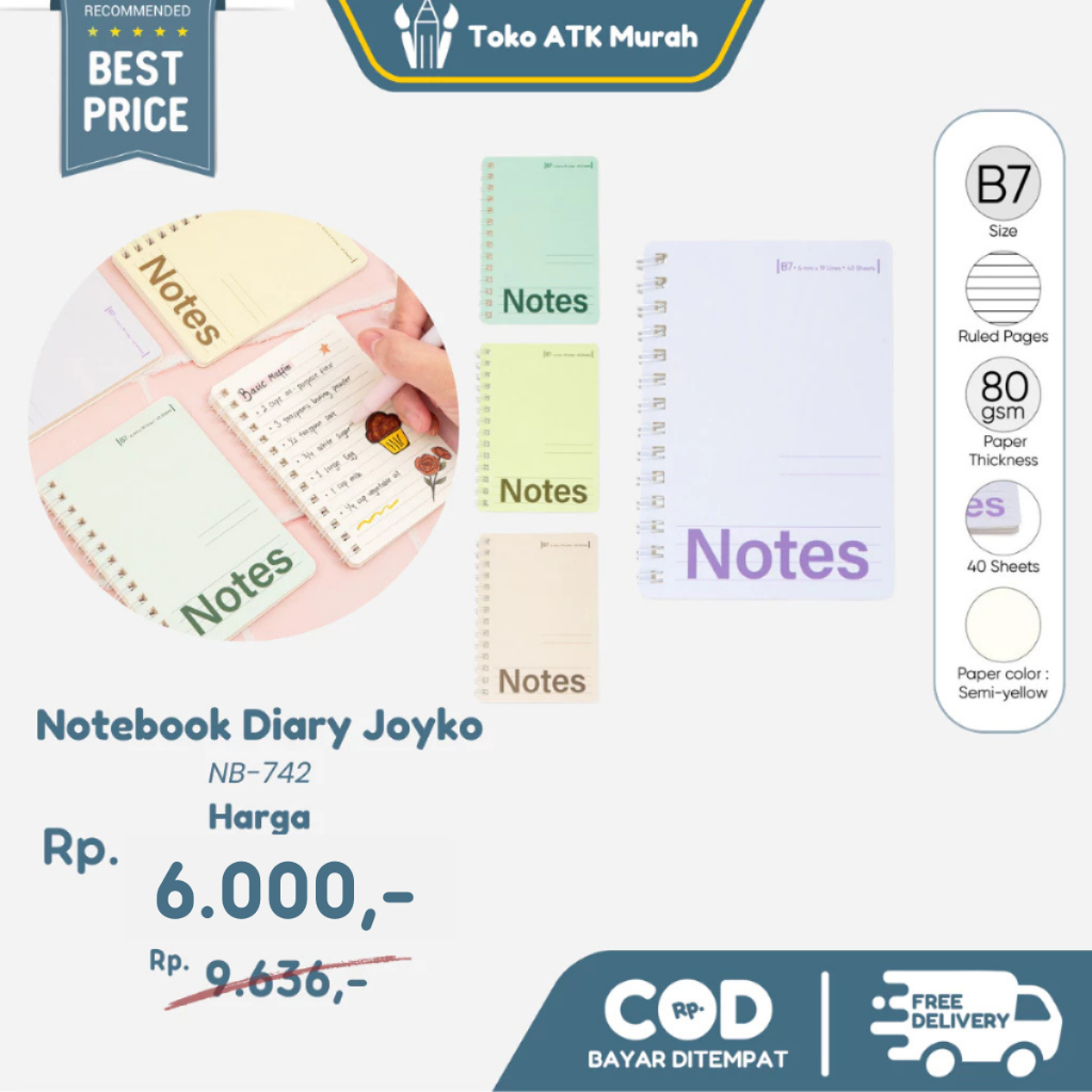 

Notebook Ruled B7 Joyko NB-742 Buku Catatan Agenda Diary Bergaris