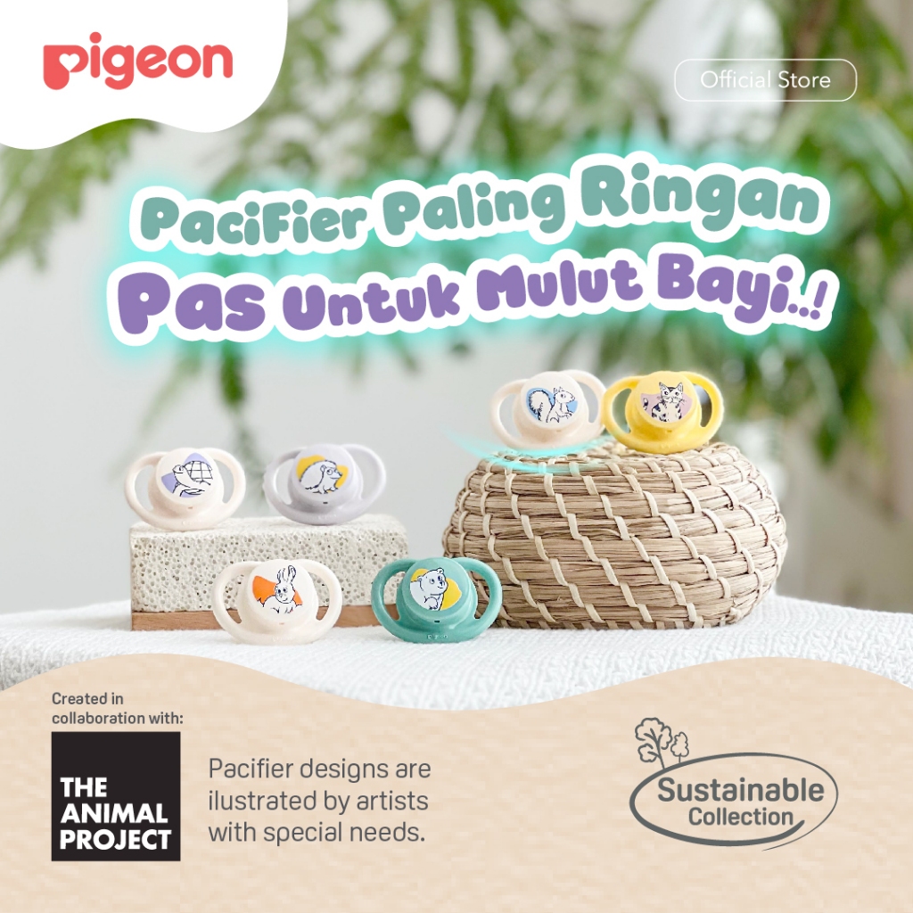 Pigeon Minilight Pacifier Sustainable  | Empeng Bayi  | Dot Bayi | Dot Super Lembut | BPA Free