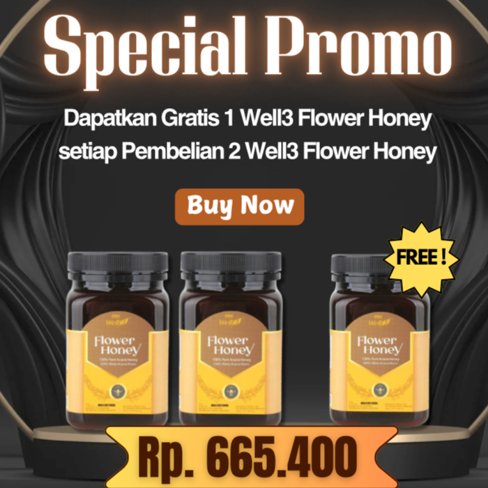 

SPECIAL PROMO-WELL3 FLOWER HONEY-100% Madu Akasia Murni