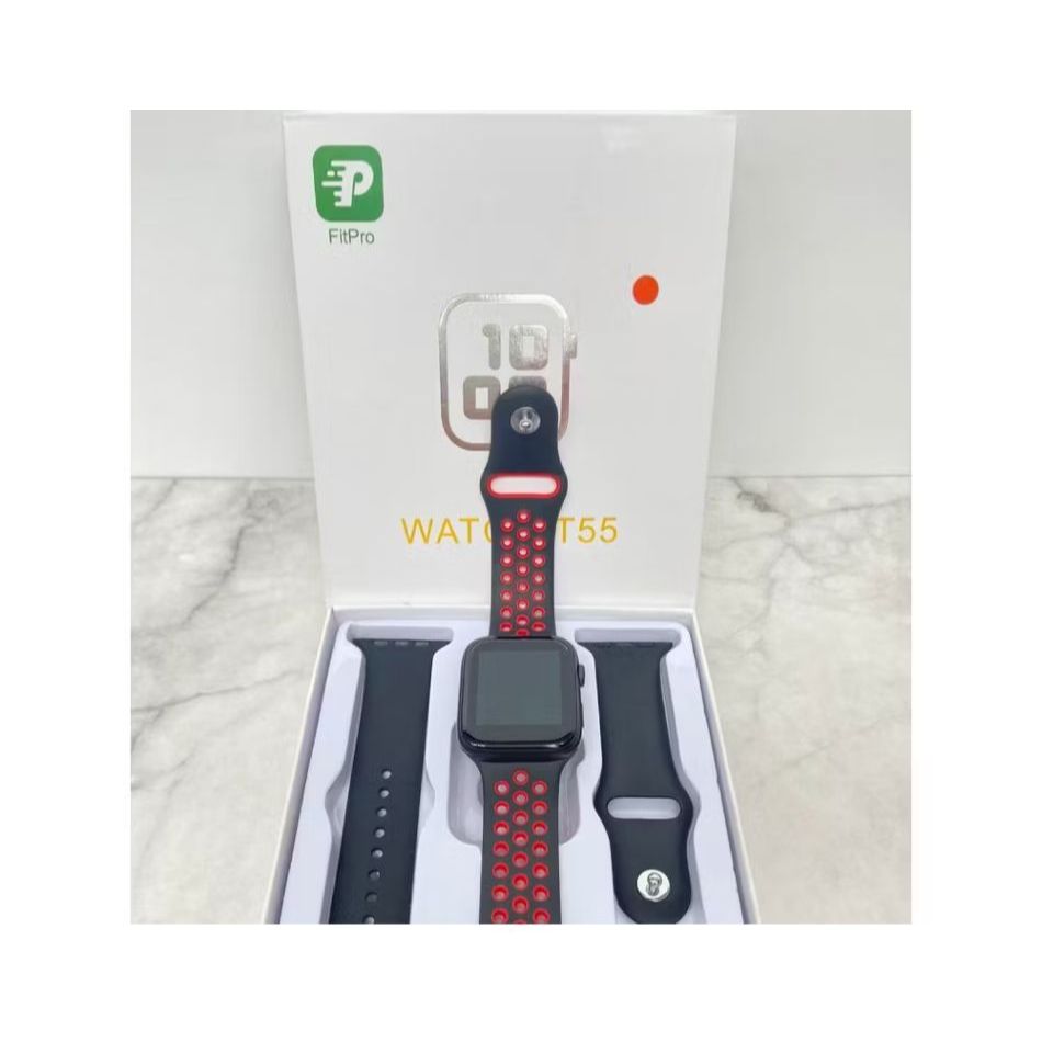 SMARTWATCH T55 Free tali Canvas Jam Tangan Smartwatch Pria Wanita Original