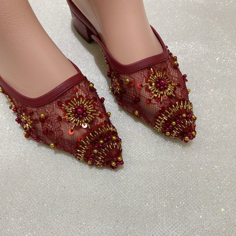 NEIRA MAROON WEDDING SHOES SEPATU NIKAH SEPATU PESTA
