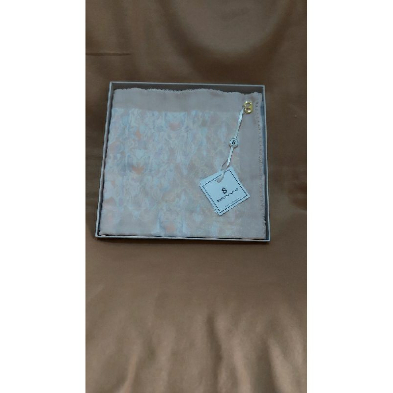 Buttonscarves The Granada Voile Square-Cream Tan