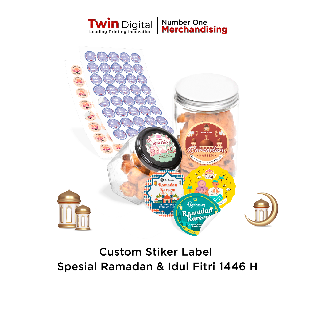 Twindigital Custom Sticker Label Toples Kue Stiker Kue Lebaran Usaha Kue Bulan Puasa - Cetak Stiker 