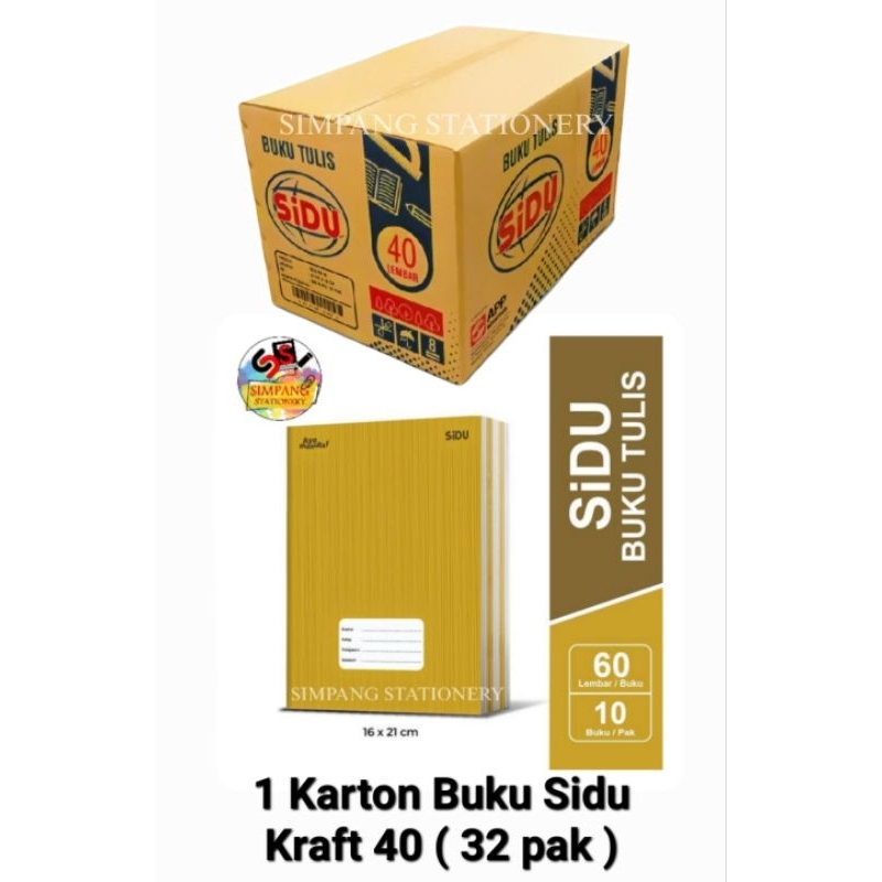 

Sidu Buku Kraft isi 40 / karton ( isi 32 pak / 320 buku )