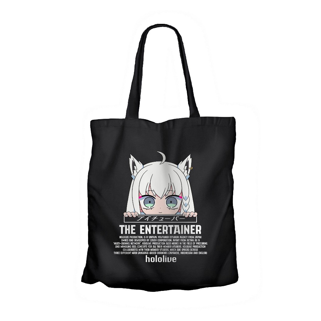 Tote bag infinite anime vtuberSHIRAKAMI FUBUKI PEEKER ALT-HOLOLIVEmaterial canvas
