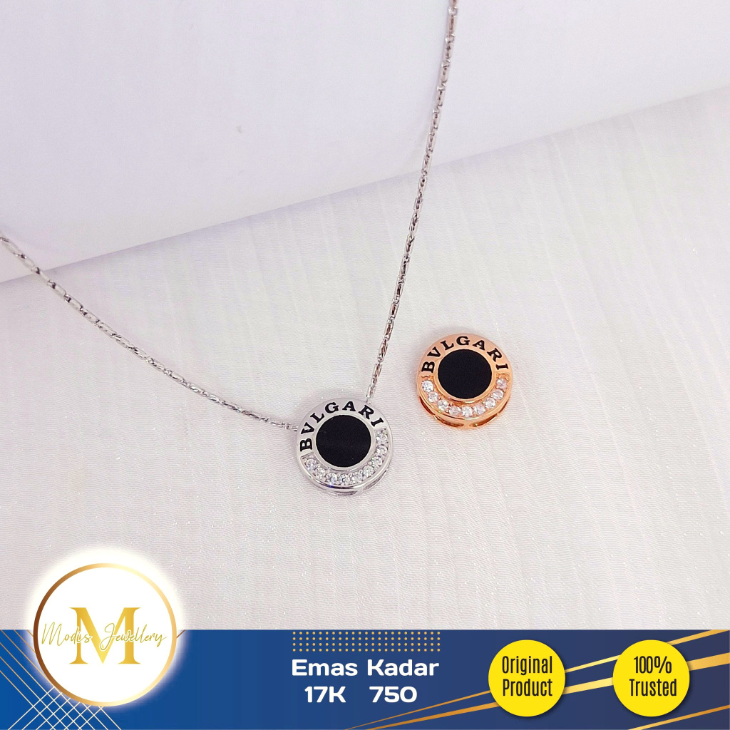 MODIS JEWELLERY - Liontin Kolong Selusup Italy Rosegold Putih - Emas 17k  750