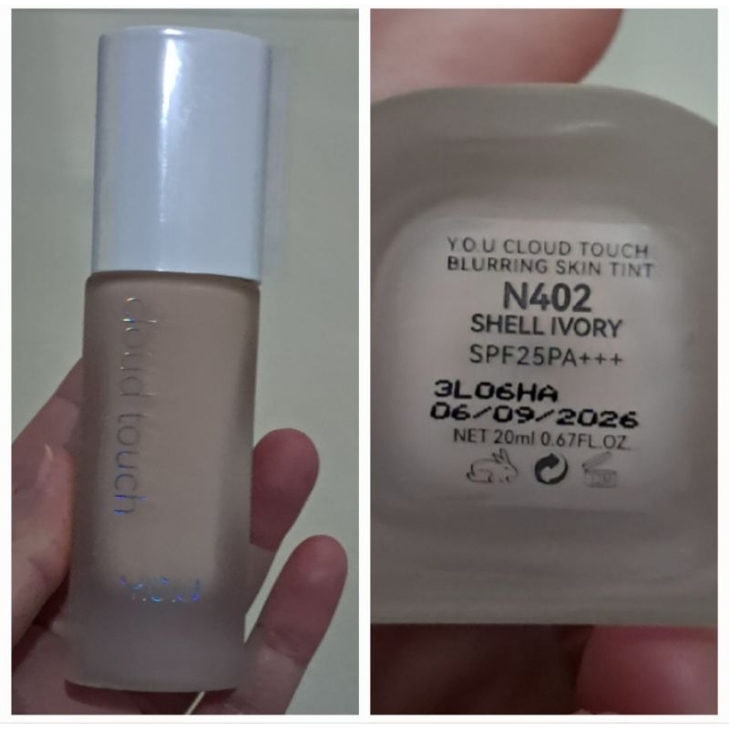foundation You , blurring skin tint , shade shell ivory . nego