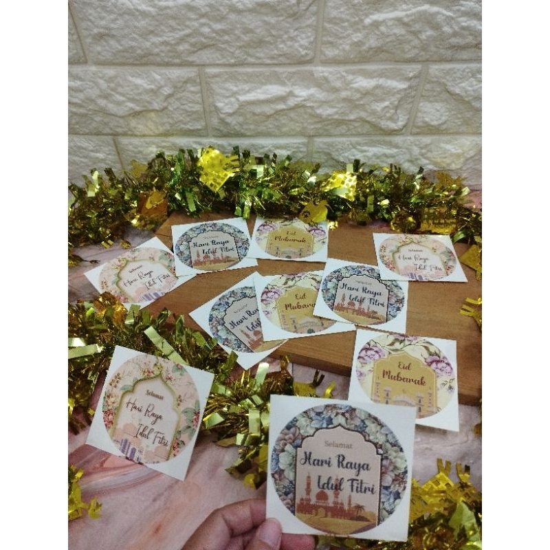 

Sticker Hiasan Toples Kue Kering Lebaran Idul Fitri - Stiker Hampers Souvenir Gift 1 Pak