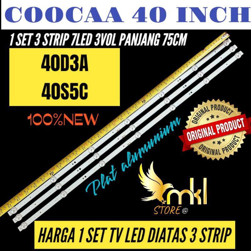 BACKLIGHT TV LED COOCAA 40 INCH 40D3A-40S5C BACKLIGHT TV COOCAA 40 INCH
