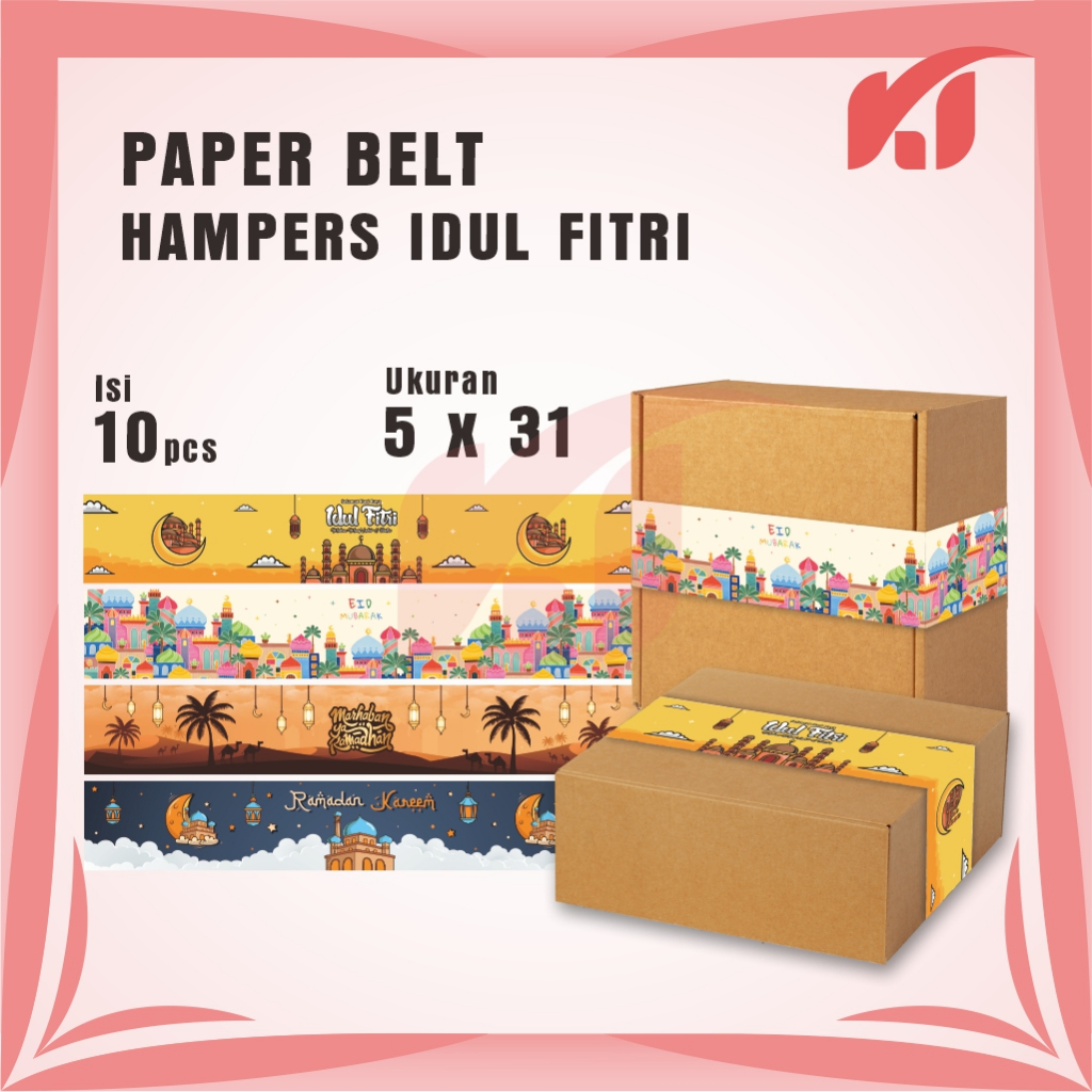

Paper Belt Lebaran idul fitri isi 10 pcs sabuk kertas panjang parcel idul fitri toples kue