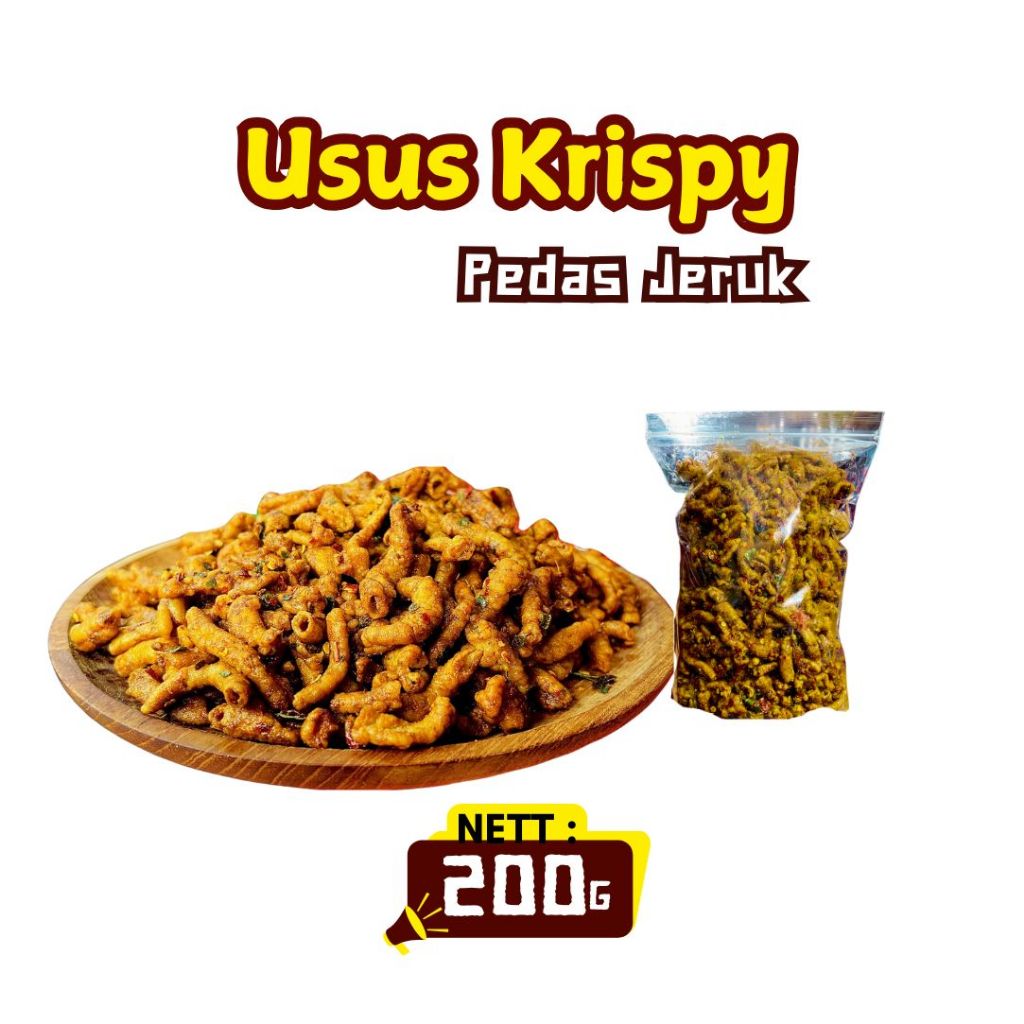 

Keripik Usus Krispi / kripik usus 100 Gram / 200Gram usus Crispy bumbu Pedas daun jeruk mantap