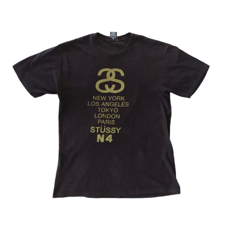 STUSSY WORLD TOUR BLACK/GOLD T-SHIRT | KAOS