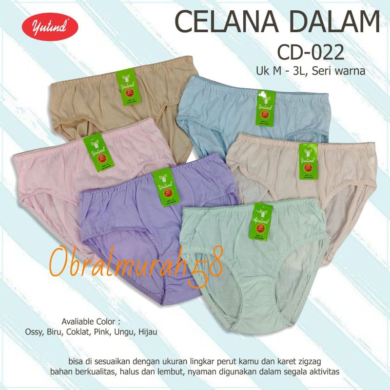 3pcs Celana Dalam YUTIND 022/Celana Dalam Yutind karet Zigzag