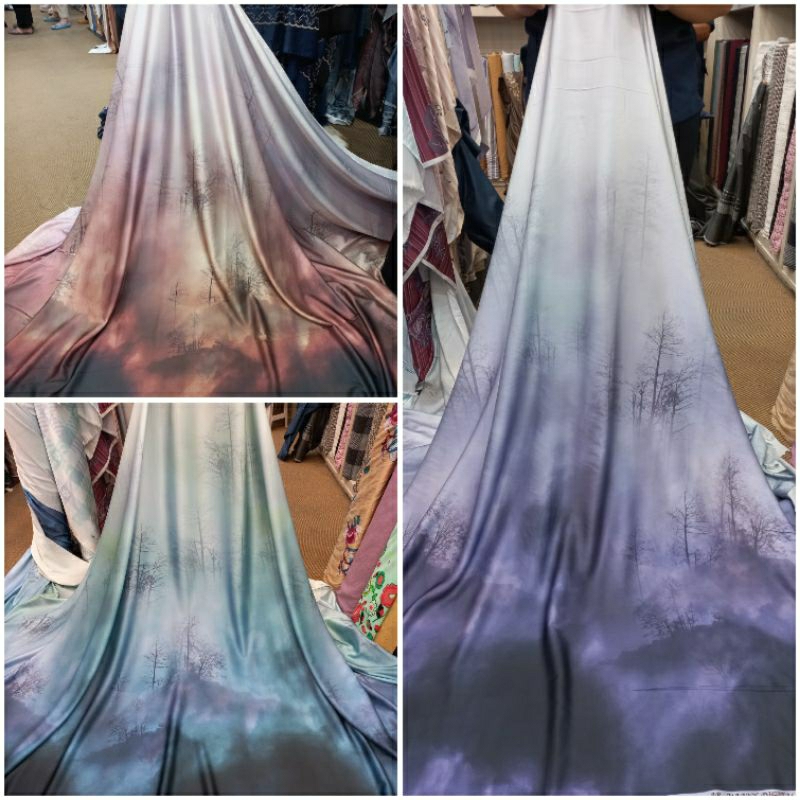 BAHAN KAIN ARMANI SILK PREMIUM/ARNAMI SILK/ARM SILK PRINTING/SUTRA SILK/ARMANI DASAR PUTIH