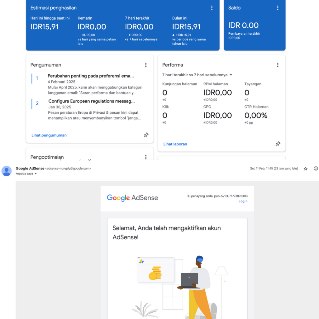 Akun Google Adsense Fresh Iklan Tayang Tinggal Pakai