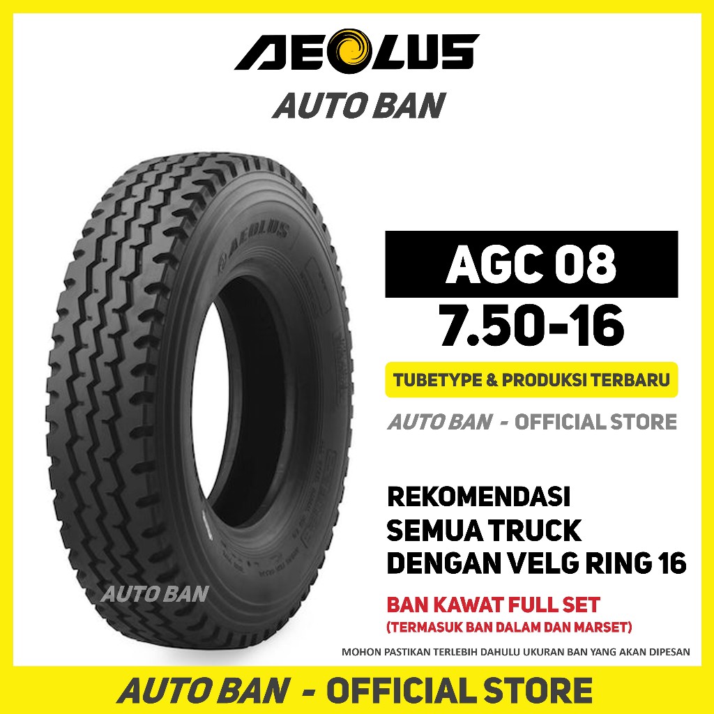 Ban Truk Aeolus AGC08 750 R16 16 Truck Colt Diesel Canter Ragasa 7.50 R16