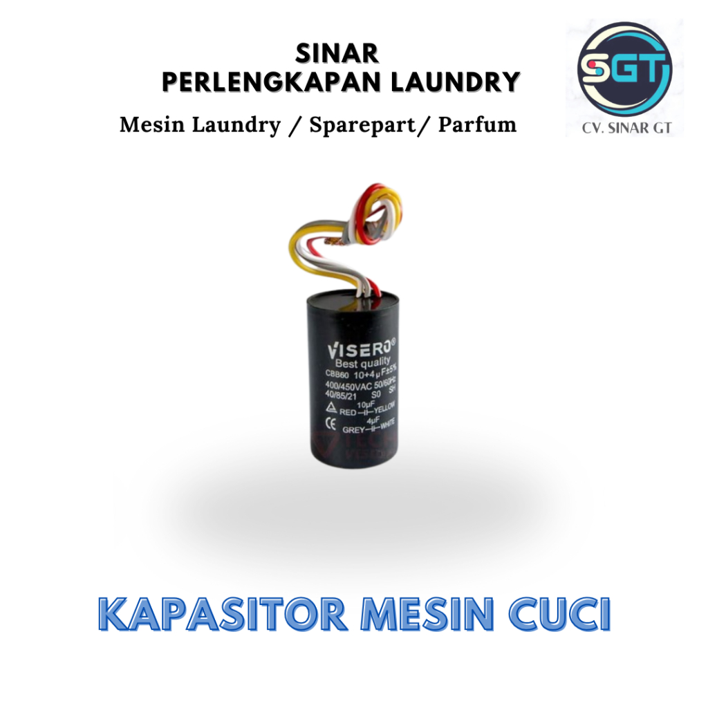 Kapasitor Mesin Cuci CBB60 450VAC BODY BLACK