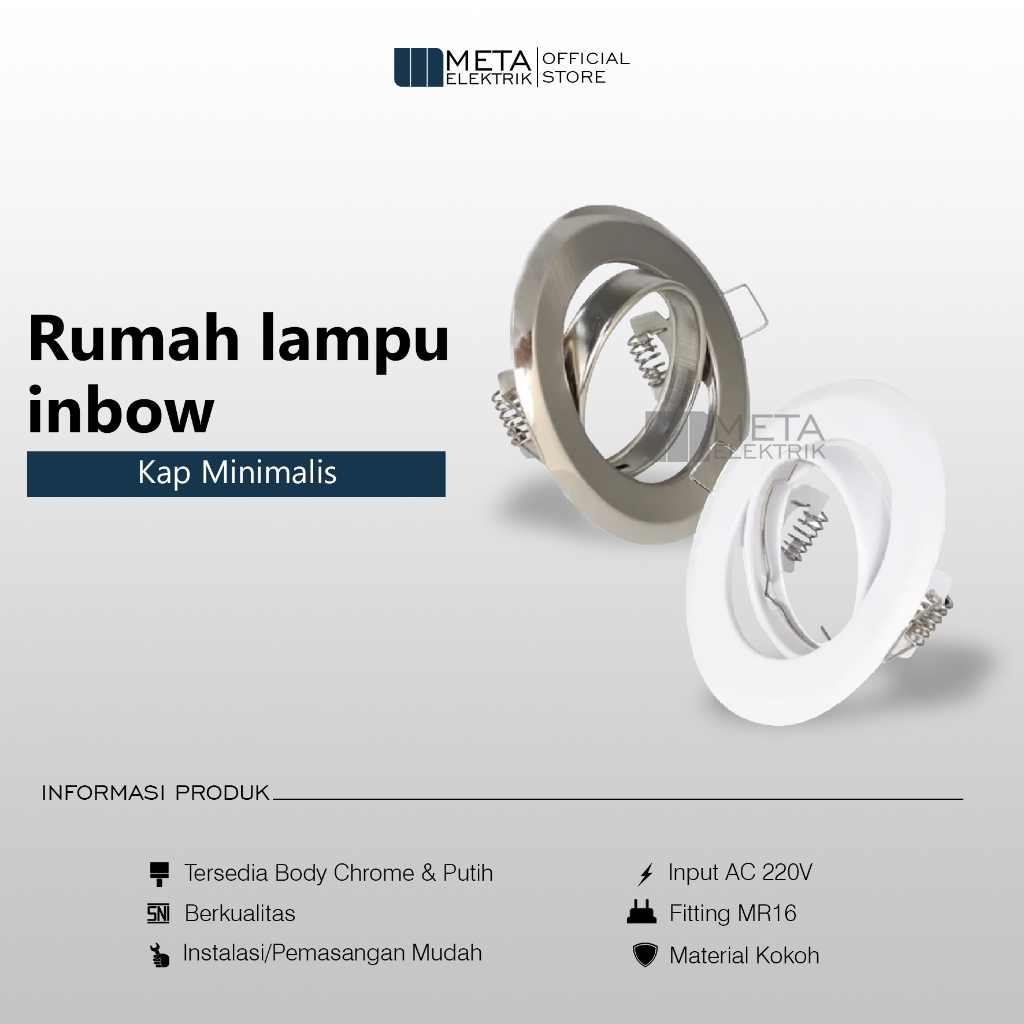 Kap lampu plafon housing Downlight MR16 rumah lampu plafon