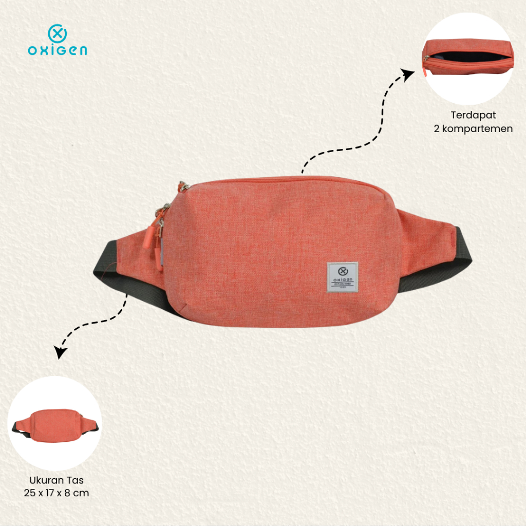 Oxigen Mulgee Tas Pinggang Wanita Polyester Waist Bag Modern dan Stylish