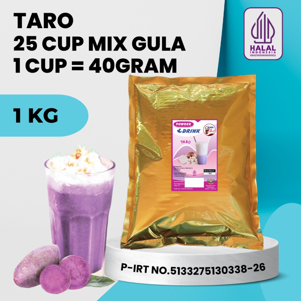 

Powder Drink TARO 1 KG - Bubuk Minuman Rasa Ubi Taro / Minuman Bubuk Instan