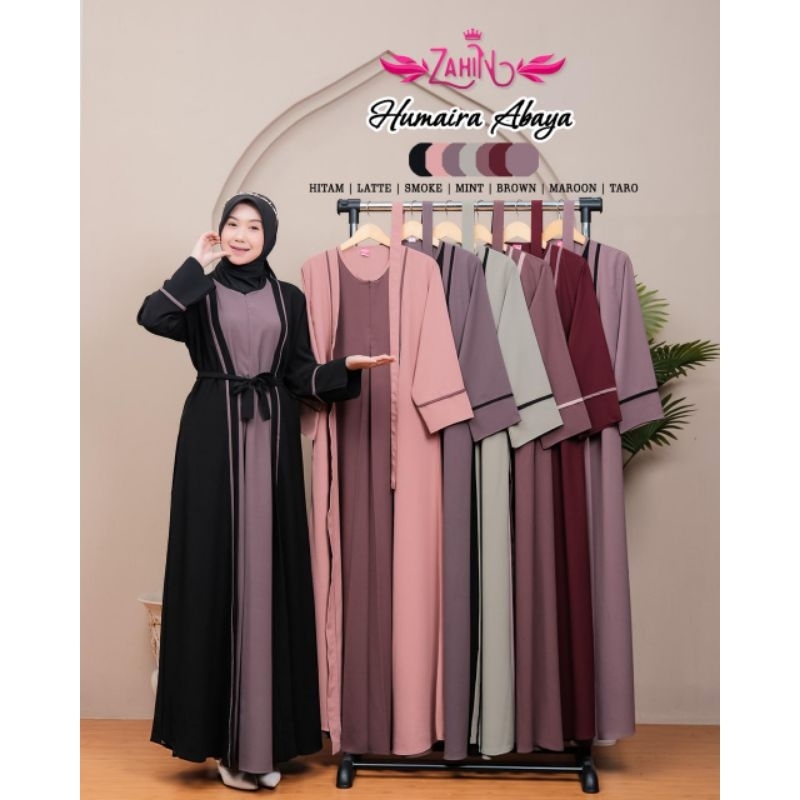 Humaira Abaya by Zahin/ Gamis Ori Zahin Terbaru Bahan Sabrina Humaira Dress/ Dress Humaira by Zahin/