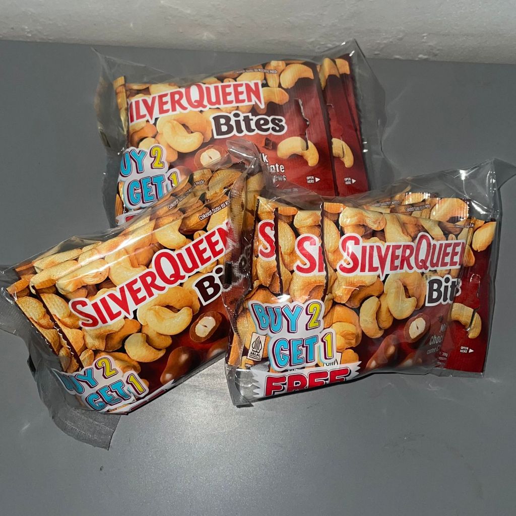 

SILVERQUEEN BITES 30 GRAM PROMO BUY 2 GET 1 / SILVER QUEEN BITES CASHEW 3PC