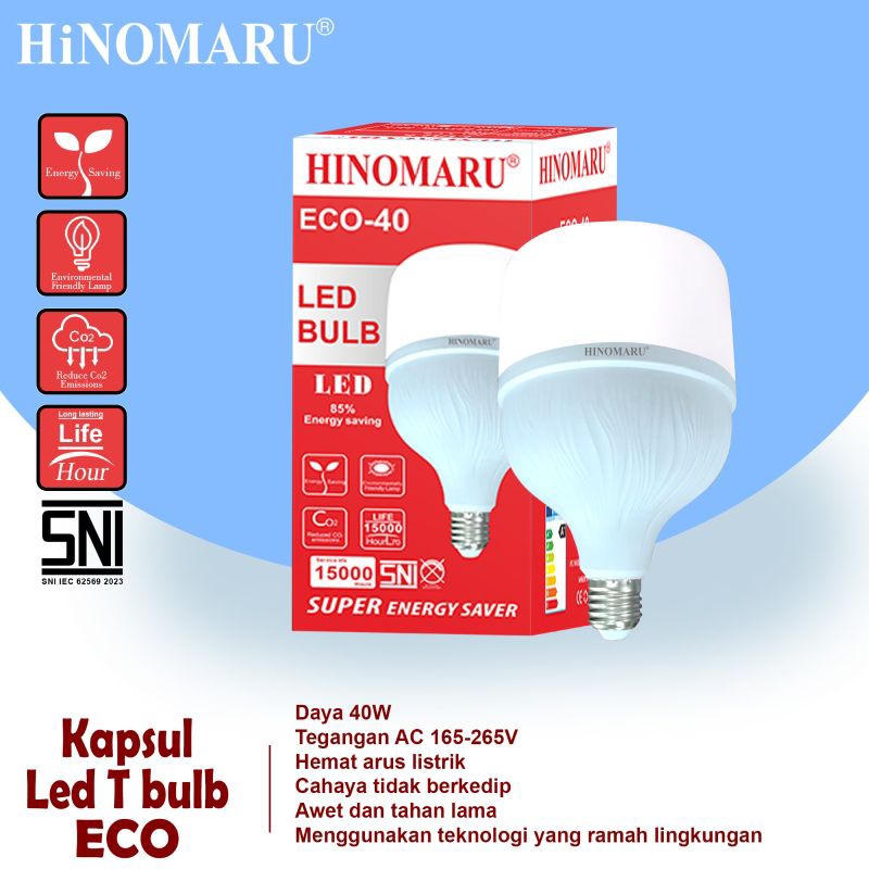 HINOMARU Led Lampu 40 watt Hemat arus listrik Cahaya tidak Berkedip