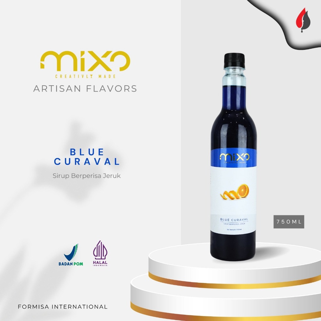 

FORMISA - MIXO Blue Curaval 750ML - Sirup Minuman Rasa Jeruk 750ML / HORECA