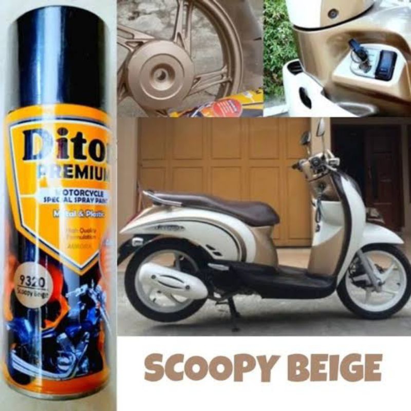 Pilok Coklat Muda Beige 9320 Diton Premium Cat Semprot Sepeda Motor Mobil Velg