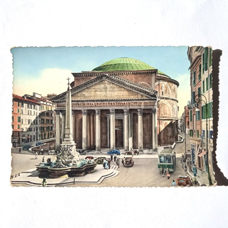 

Antik Kartu Pos Eropa Italia Roma The Pantheon Original Tua