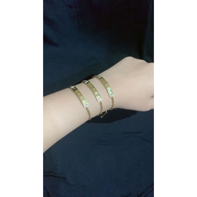 Gelang serut gelang titanium anti luntur gelang serut motif bunga