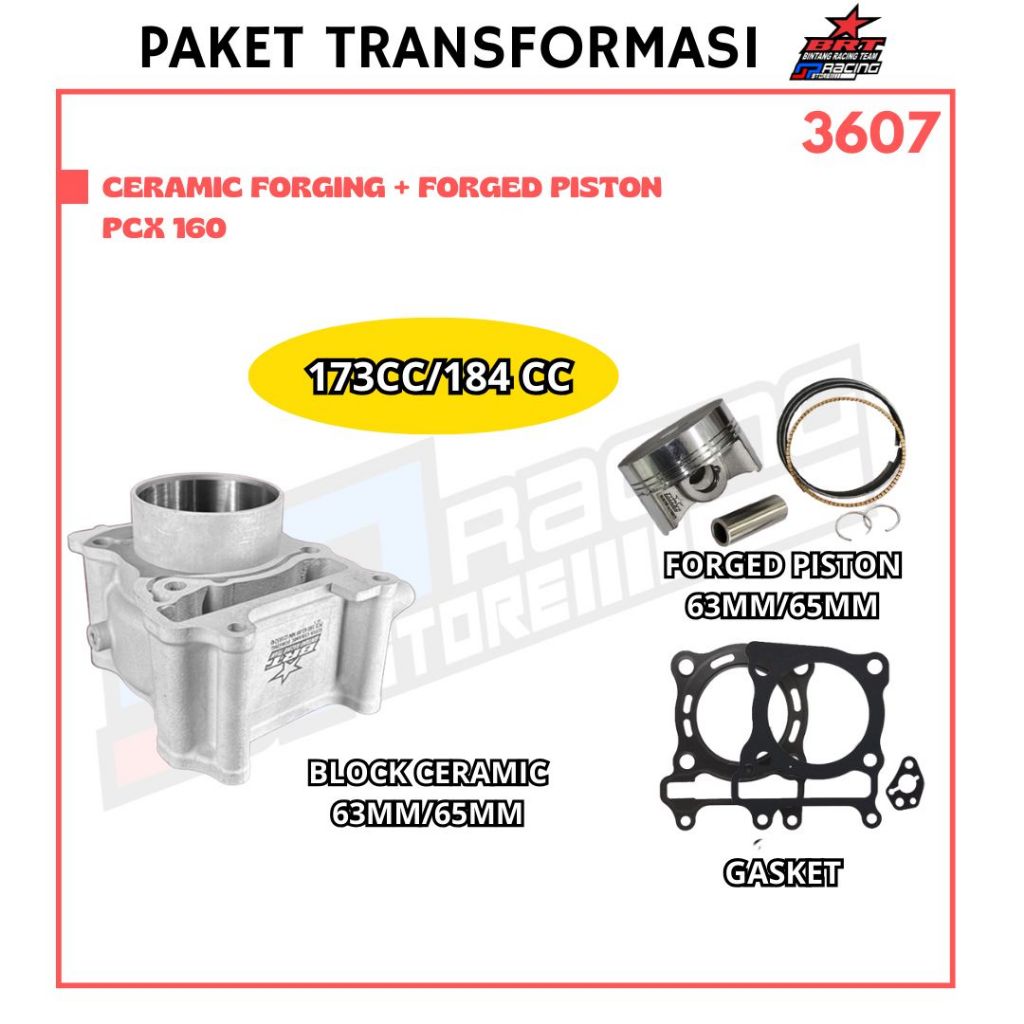 Paket Bore UP BRT Vario 160/PCX 160/ADV 160 Block Ceramic Piston 63/65 - BRT Promo 3607