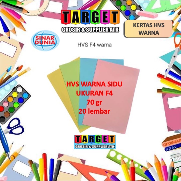 

KERTAS HVS WARNA F4 FOLIO SIDU COLOR ( BIRU MERAH PINK KUNING HIJAU ) / PAPER PRINT FOTOCOPY