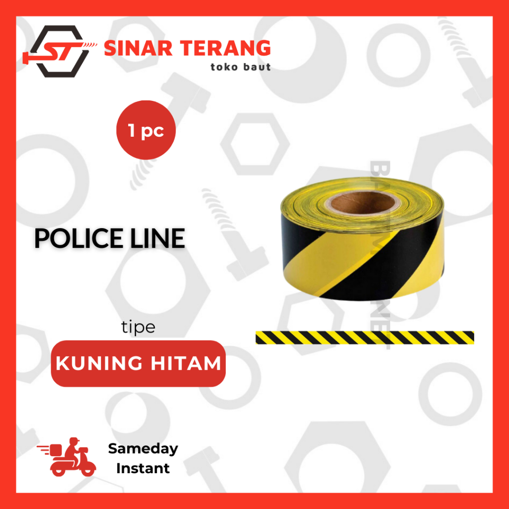 Police Line Kuning Hitam / Garis Polisi / Bariccade Line