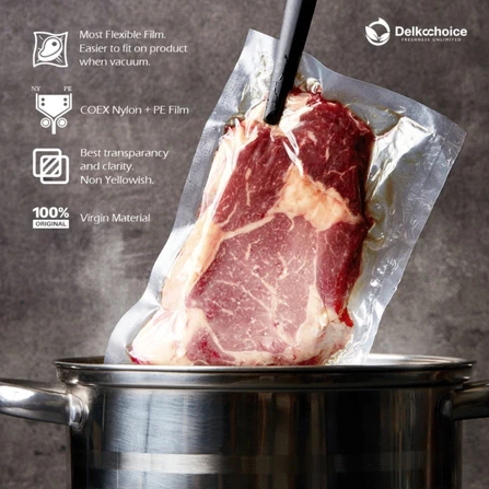 DELKOCHOICE Plastik Vacuum Bag POLOS Bening Vacum Vakum Sealer Ukuran Kecil